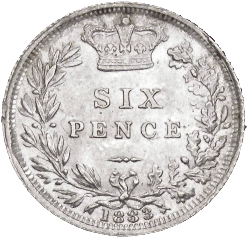 1883 Sixpence Third young head S3912 ESC 3255 Scarce UNC