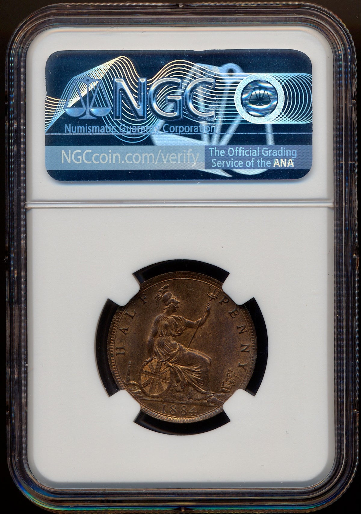 1884 Halfpenny F 352 UNC MS64RB