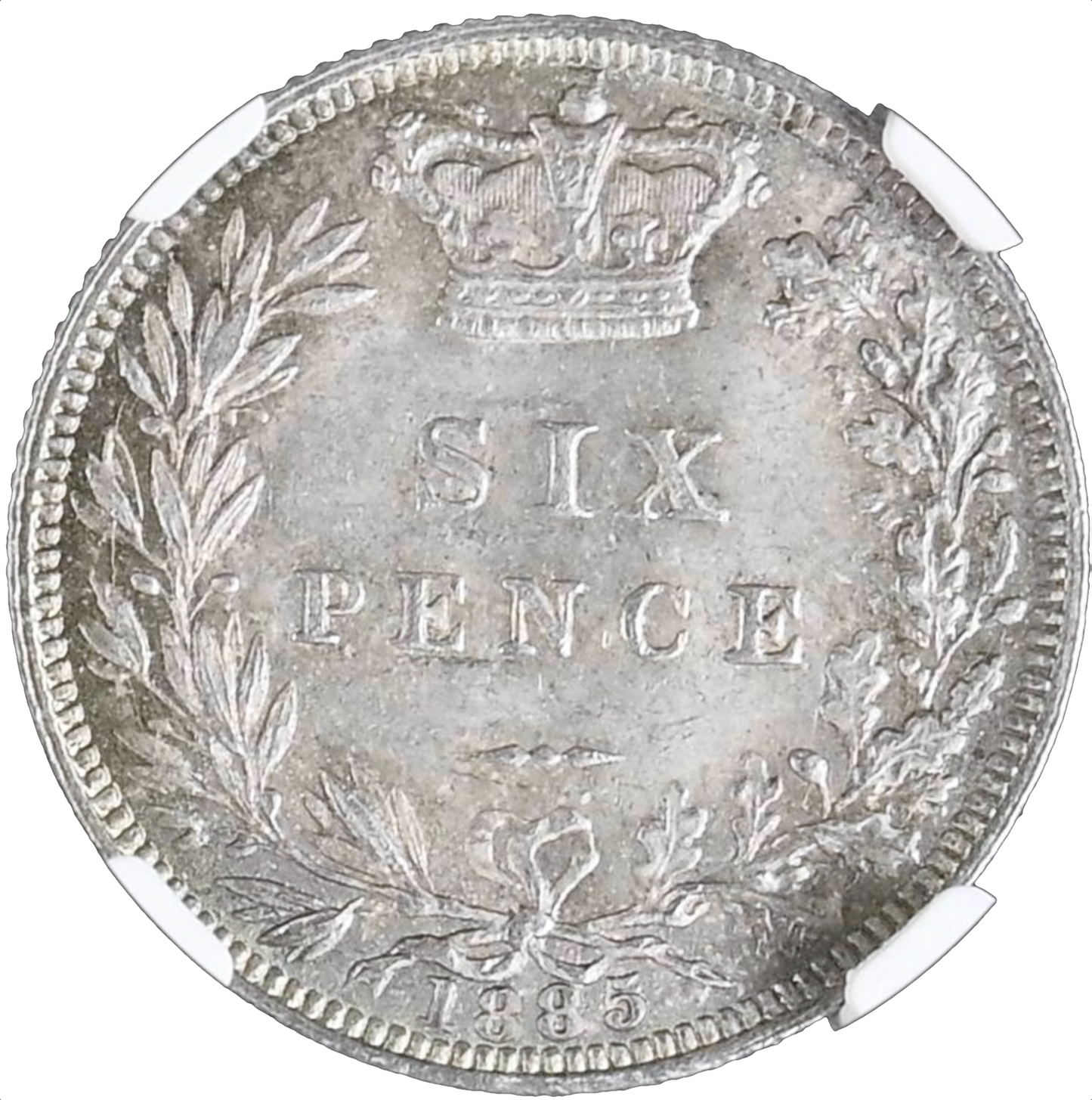 1885 Sixpence Third young head S3912 ESC 3258 Scarce NGC MS62