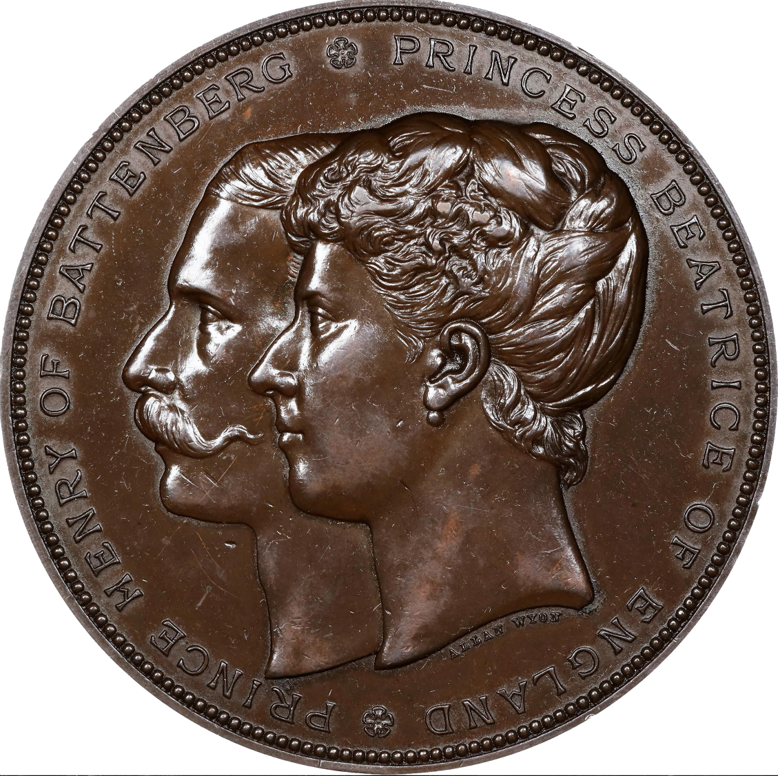1885 Marriage of Princess Beatrice to Prince Henry of Battenberg 64mm bronze medal BHM 3183 E1718