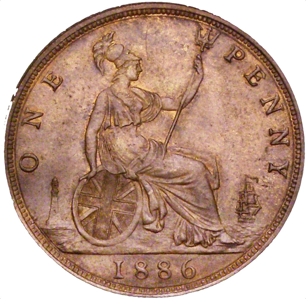 1886 Penny F123 AUNC