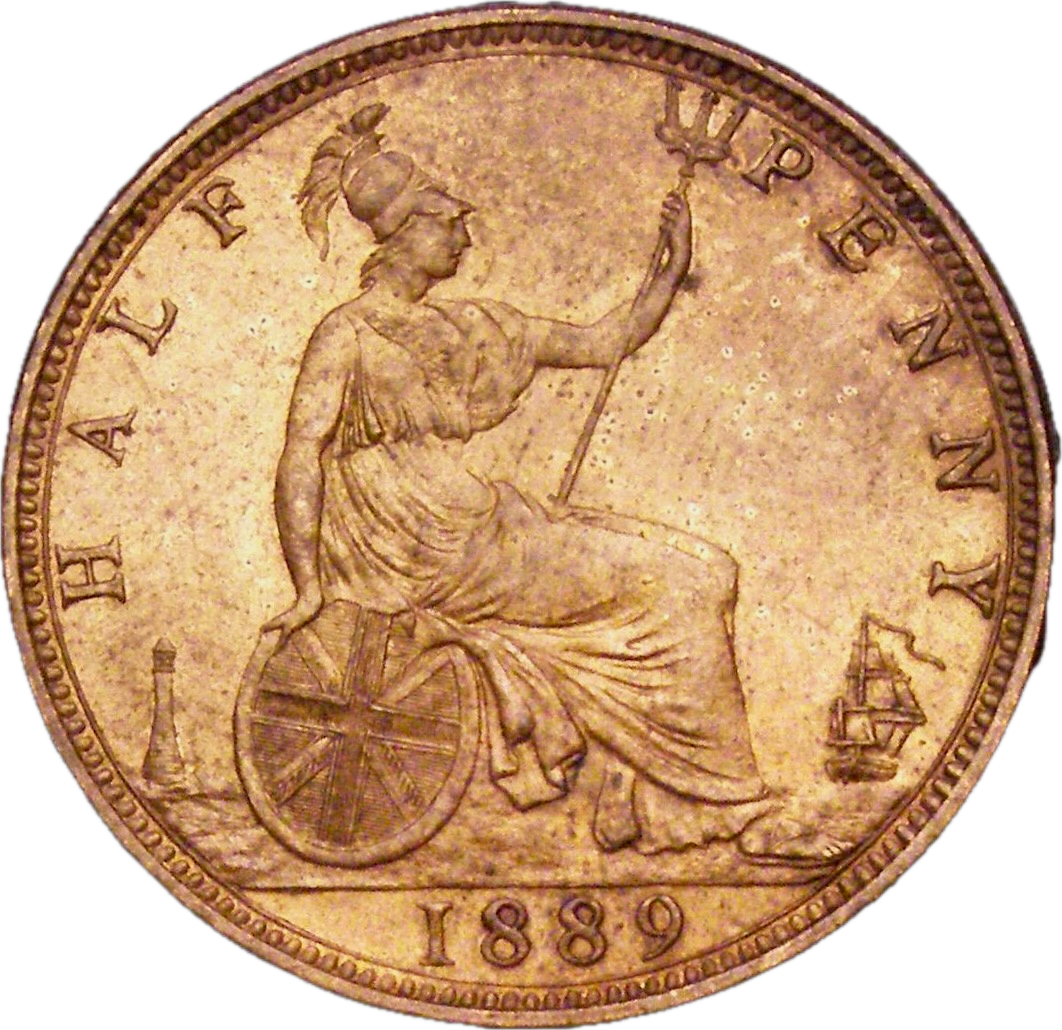 1889 Halfpenny F 360 UNC