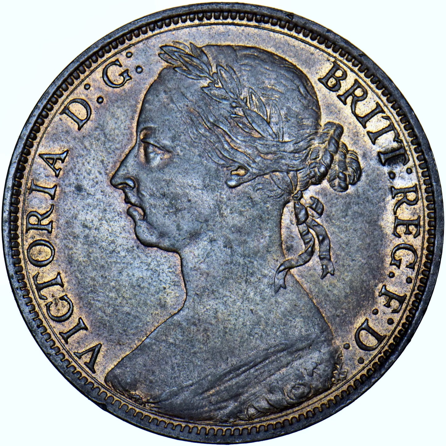 1890 Penny F130 AUNC