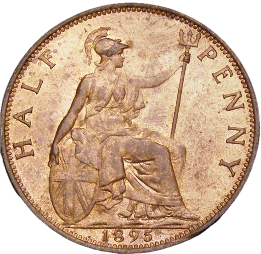 1895 Halfpenny F 370 UNC