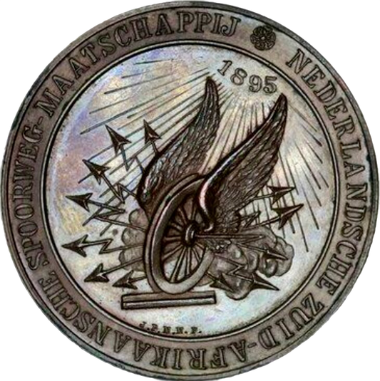 1897 SOUTH AFRICA Opening of the Delagoa Bay Railway 44mm copper medal by P. M. Menger (Copy)