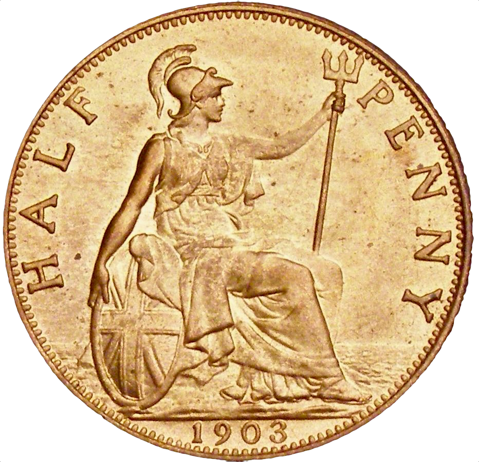 1903 Halfpenny S 3991 F 382 UNC