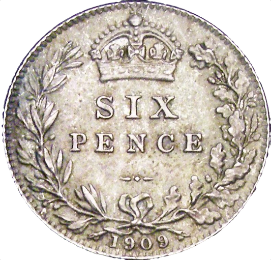 1909 Sixpence S3983 ESC 3605 Scarce UNC
