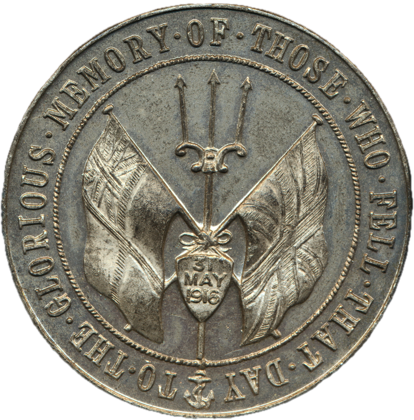 1916 Battle of Jutland 45mm white metal medal BHM 4124 E 1951a