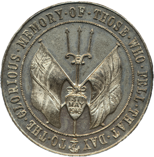 1916 Battle of Jutland 45mm white metal medal BHM 4124 E 1951a