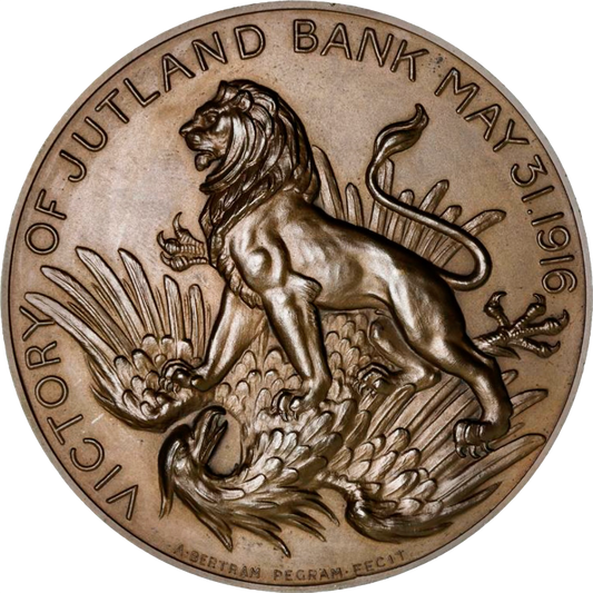 1916 Victory of Jutland Bank 76mm bronze medal BHM 4127 E1949