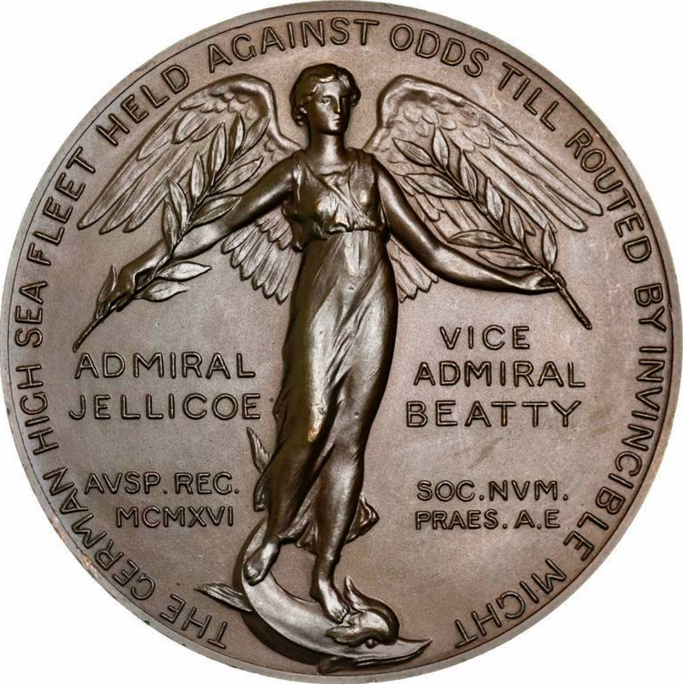 1916 Victory of Jutland Bank 76mm bronze medal BHM 4127 E1949