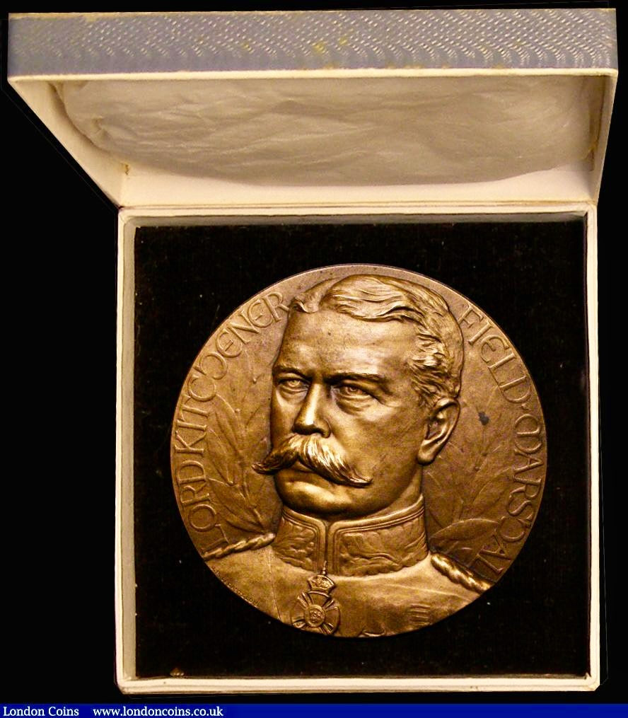 1916 Lord Kitchener Memorial 68mm bronze medal in presentation box BHM 4120 E1952a