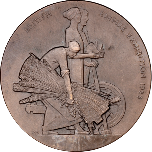 1925 British Empire Exhibition 51mm bronze medal in box BHM 4203 E1997