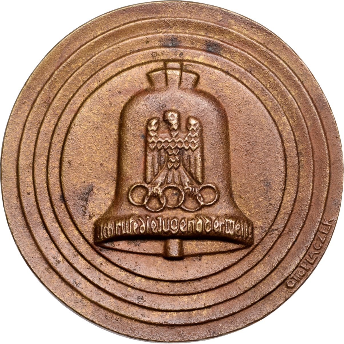 1936 GERMANY Olympic Games Berlin 70 mm bronze Participants Medal