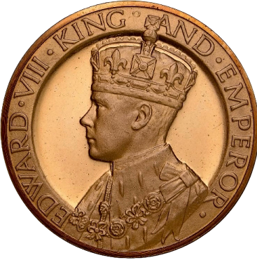 1937 (intended) Coronation gilt bronze medal by Pinches BHM 4291 UNC