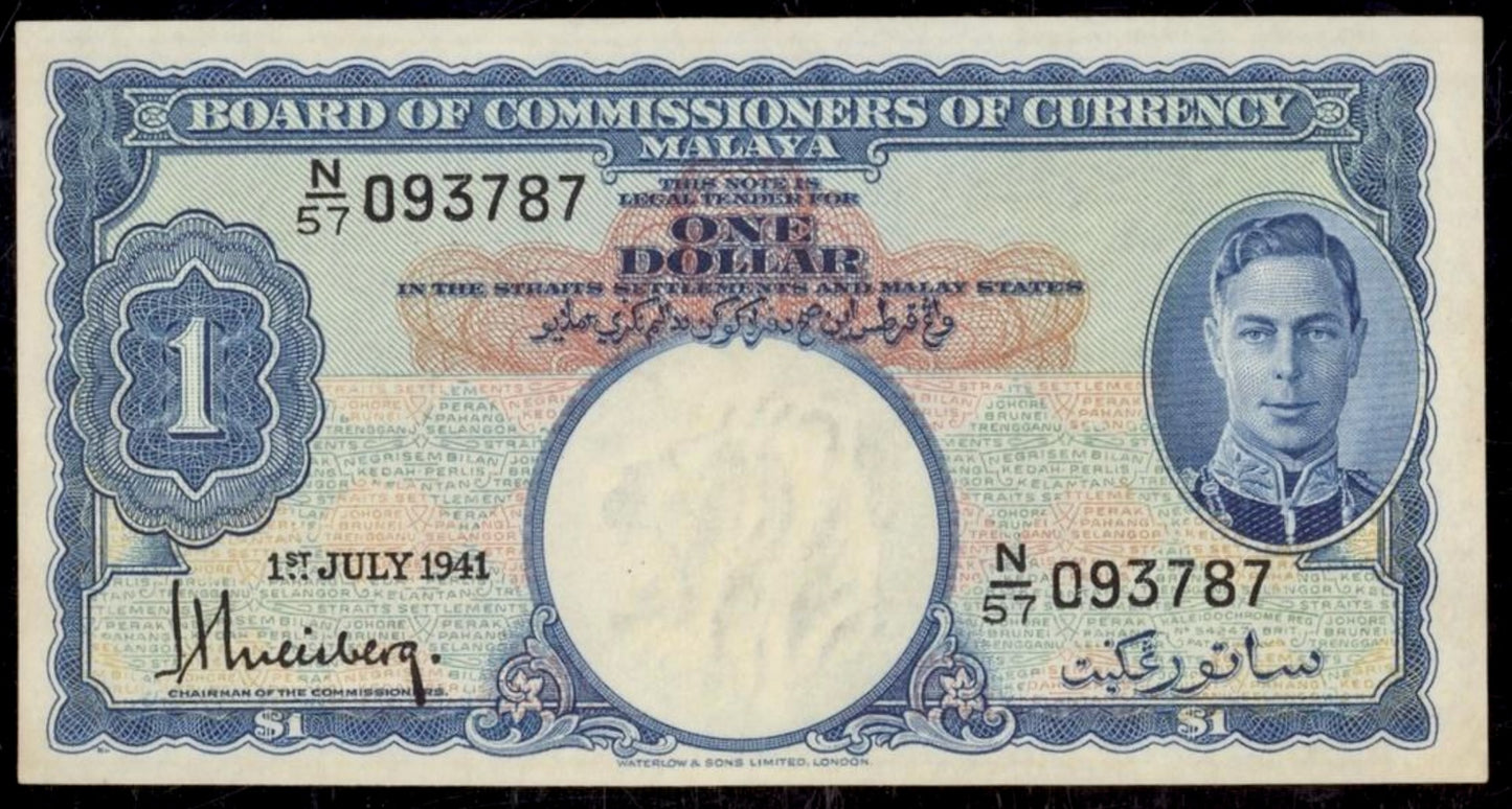 MALAYA P.11 1941 $1 UNC