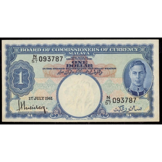 MALAYA P.11 1941 $1 UNC