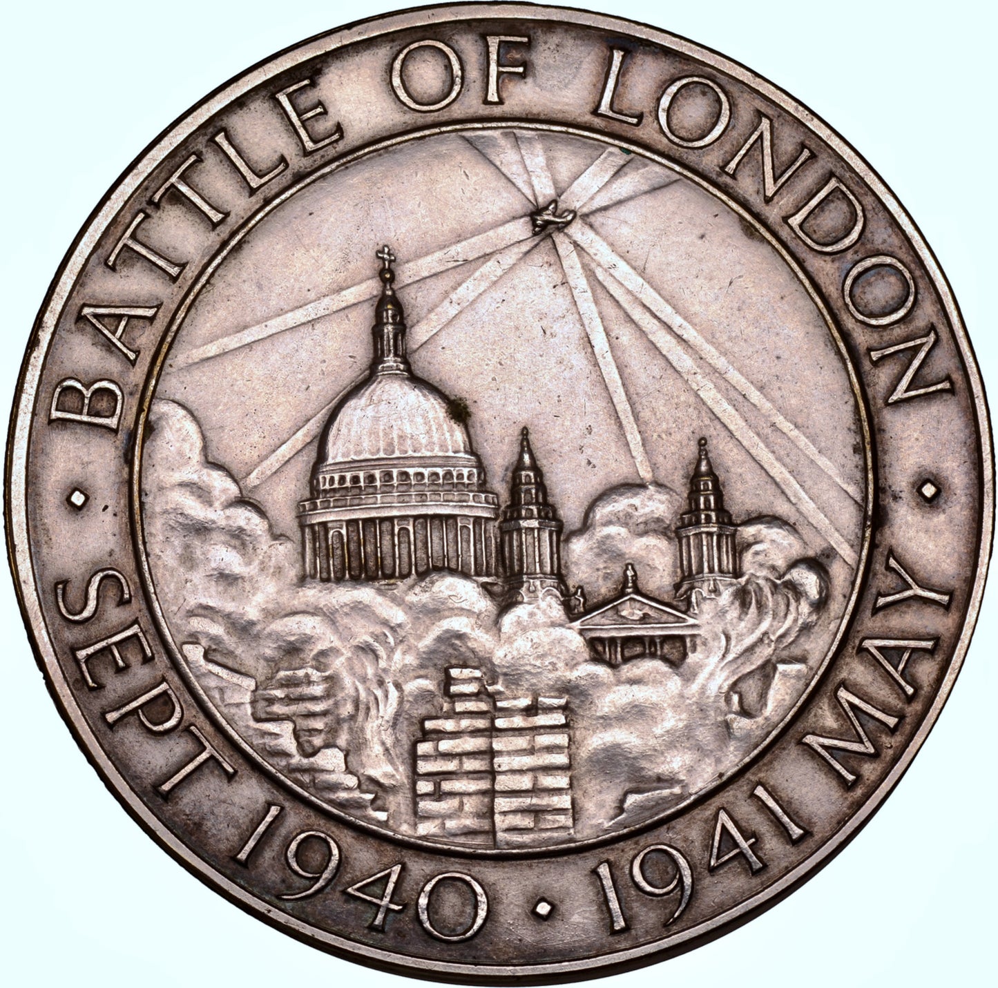 1944 Battle of London 57mm silver medal E 2066