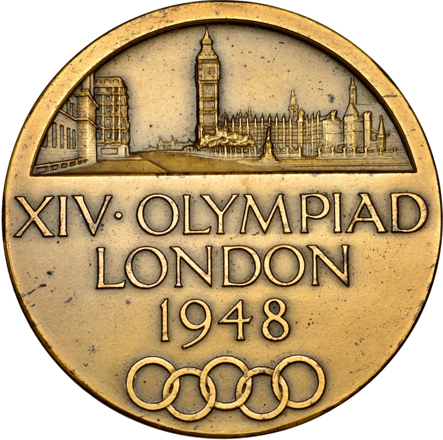 1948 Olympic Games London Participants Medal, a 51mm bronze award E2076