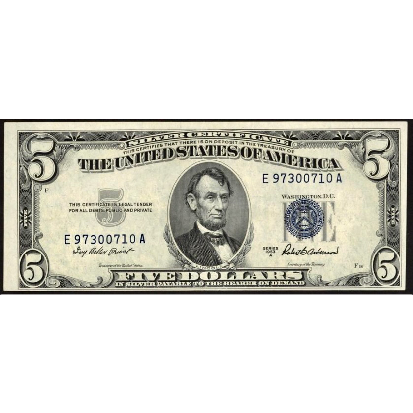USA P.417a 1953 Silver Certificate $5 UNC