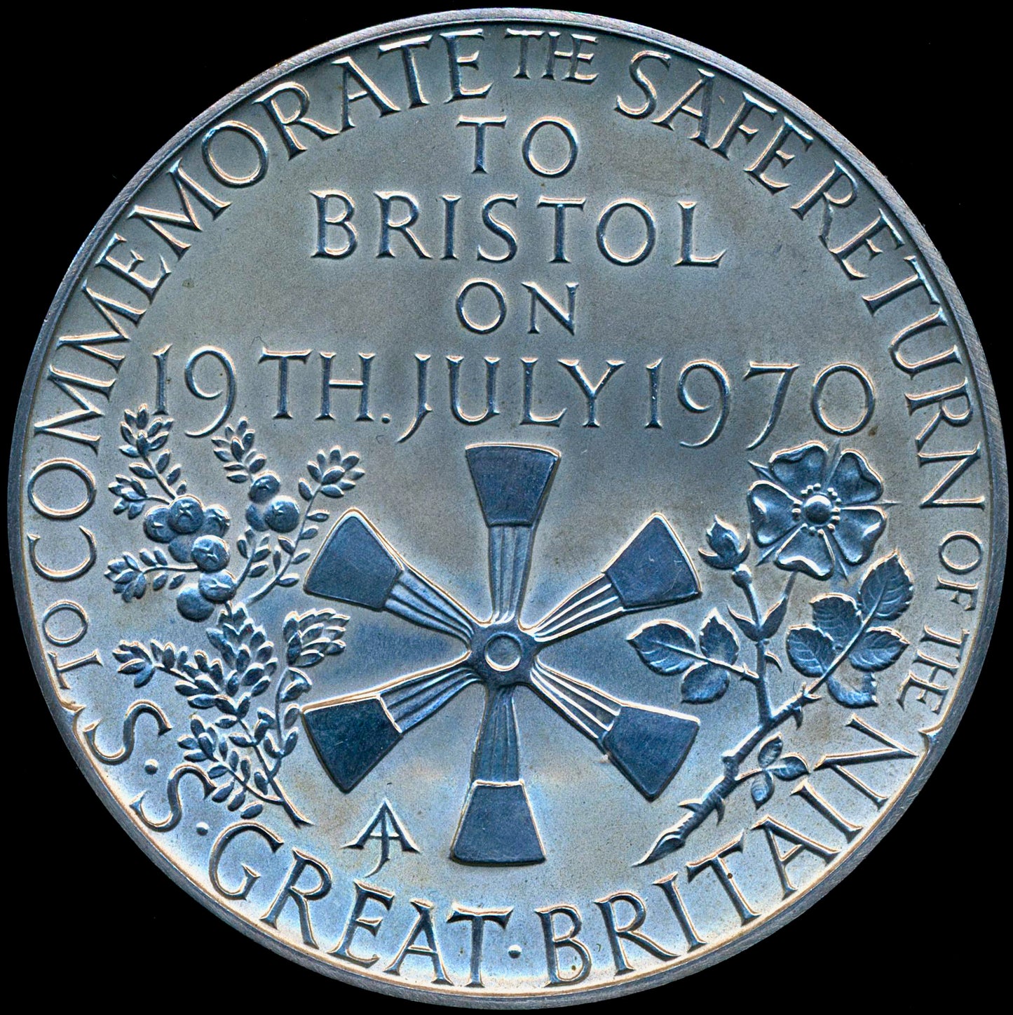 1970 SS Great Britain returns to Bristol 38.5mm silver