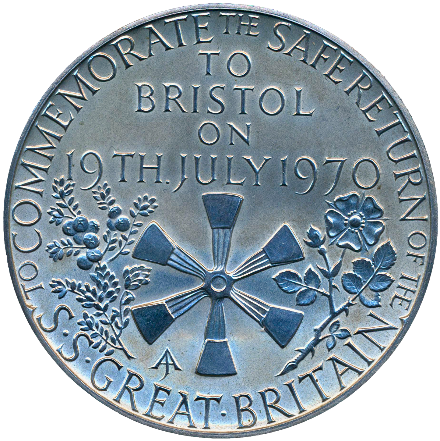 1970 SS Great Britain returns to Bristol 38.5mm silver