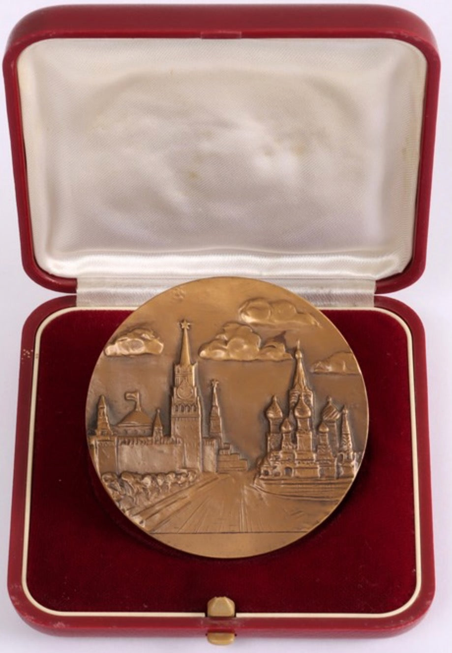 1980 Olympic Games Moscow 60 mm bronze Participants Medal in box of issue