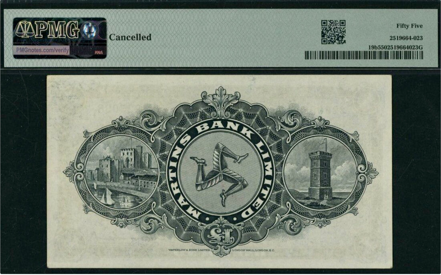 ISLE OF MAN P.19b IM13f Martins Bank 1957 £1 AUNC 55