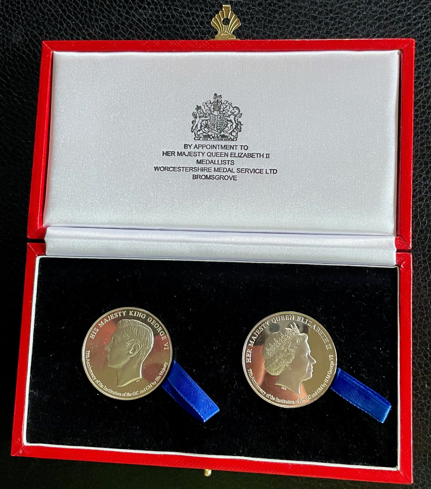 2015 The George Cross and George Medal 75th Anniversary solid silver medallions in box of issue