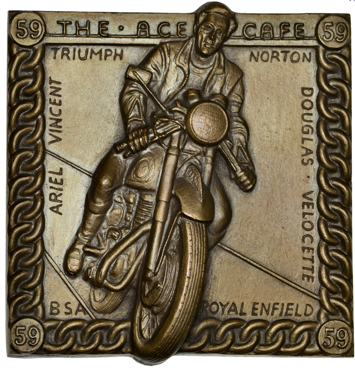 2015 Mods and Rockers 72mm square bronze plaque Very rare