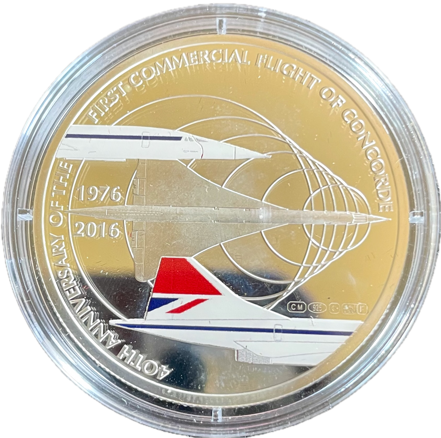 2016 Concorde 40th Anniversary 38mm silver medal