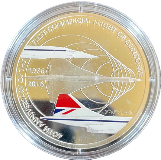 2016 Concorde 40th Anniversary 38mm silver medal