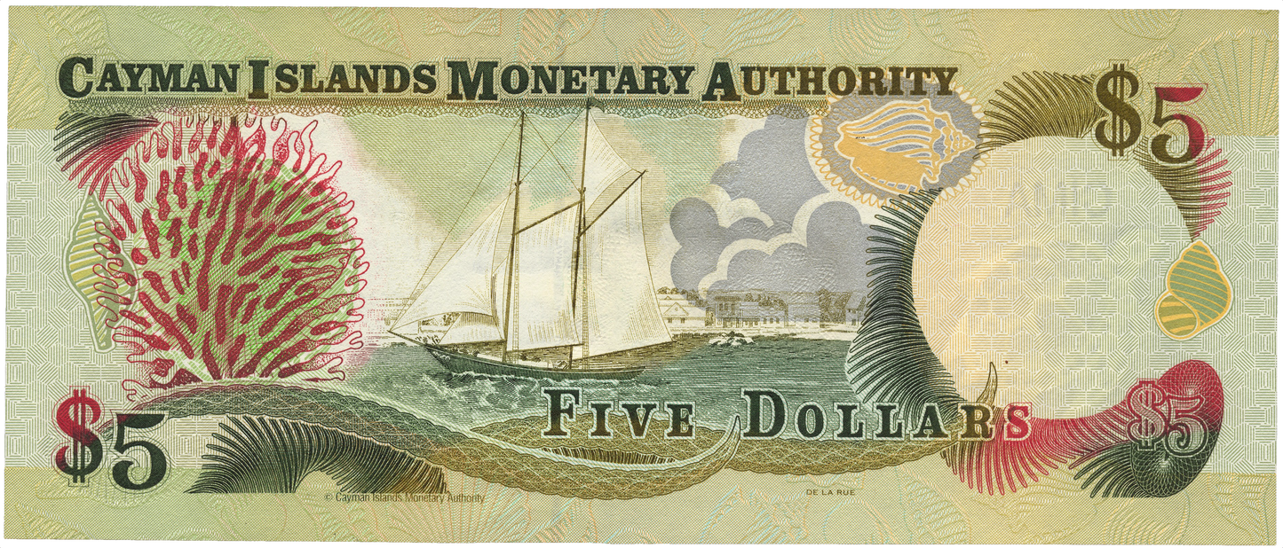 CAYMAN ISLANDS P.22a 1998 low serial number $5 UNC