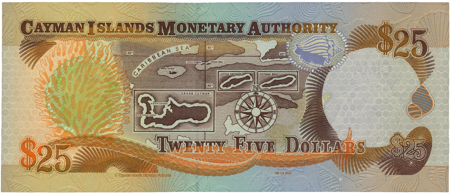 CAYMAN ISLANDS P.24 1998 low serial number $25 UNC