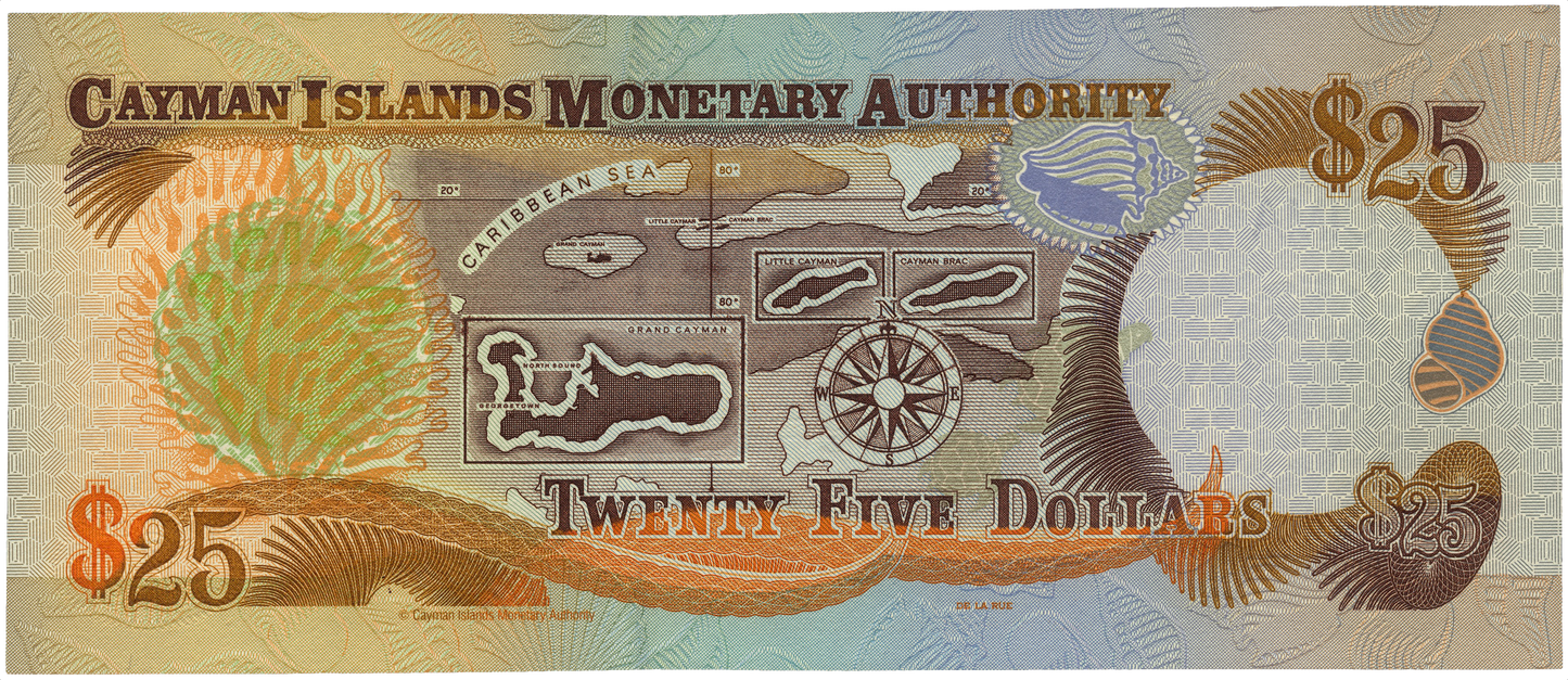 CAYMAN ISLANDS P.24 1998 very low serial number $25 UNC