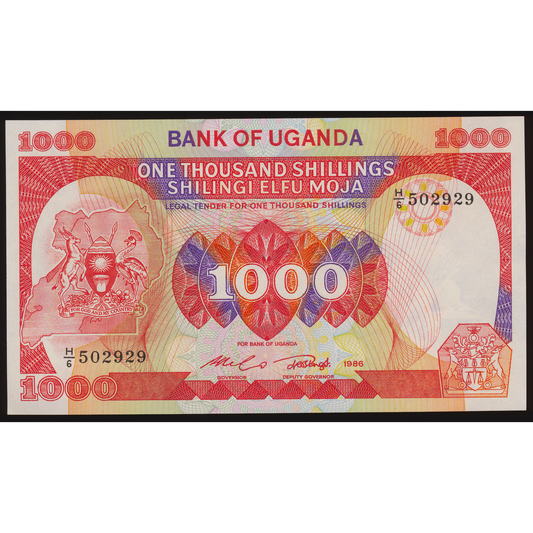 UGANDA P.26 1986 1000 Shillings UNC