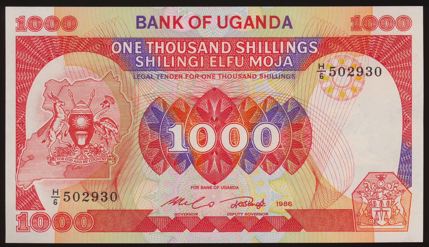 UGANDA P.26 1986 1000 Shillings UNC