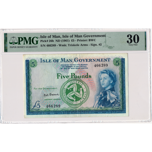 ISLE OF MAN P.26b IM41b 1961-1972 £5 VF 30