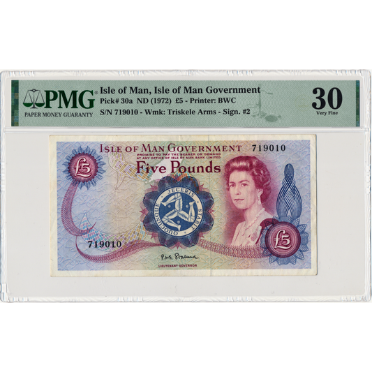 ISLE OF MAN P.30a IM42a 1972-1979 £5 VF 30