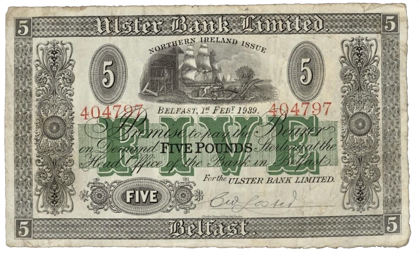 NORTHERN IRELAND P.316a NI813a 1939 Ulster Bank £1 GF
