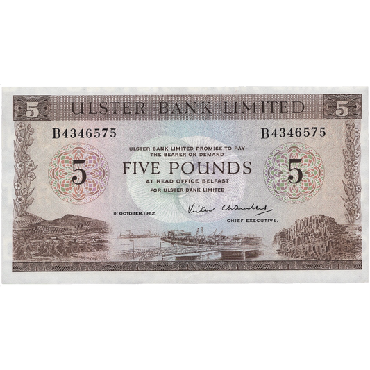 NORTHERN IRELAND P.326c NI815c 1982 Ulster Bank £5 GEF