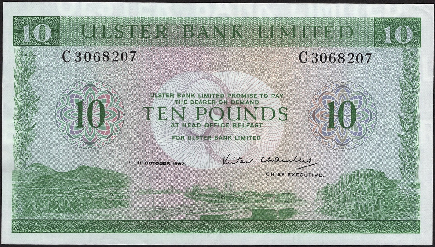 NORTHERN IRELAND P.327c NI825c 1982 Ulster Bank £10 AUNC