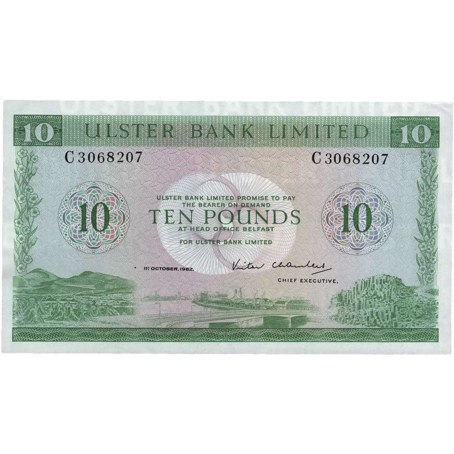 NORTHERN IRELAND P.327c NI825c 1982 Ulster Bank £10 AUNC