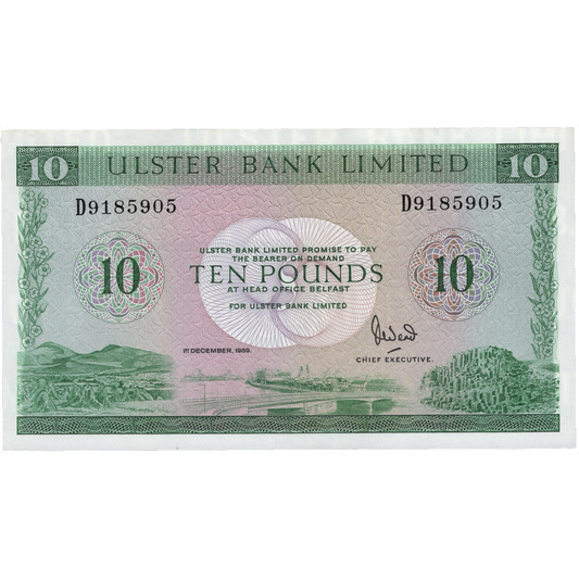NORTHERN IRELAND P.327d NI825d 1989 Ulster Bank £10 UNC