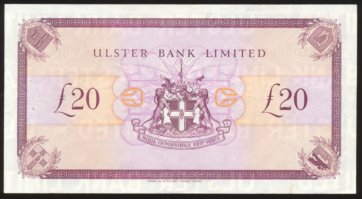 NORTHERN IRELAND P.333a NI834 1992 Ulster Bank £20 EF