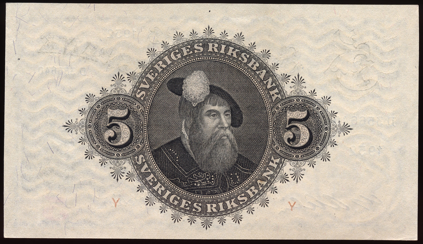 SWEDEN P.33ai 1952 5 Kronor AUNC