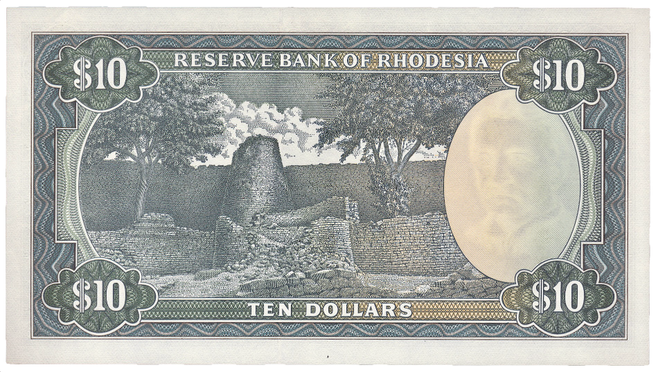 RHODESIA P.33h 1975 10 dollars UNC