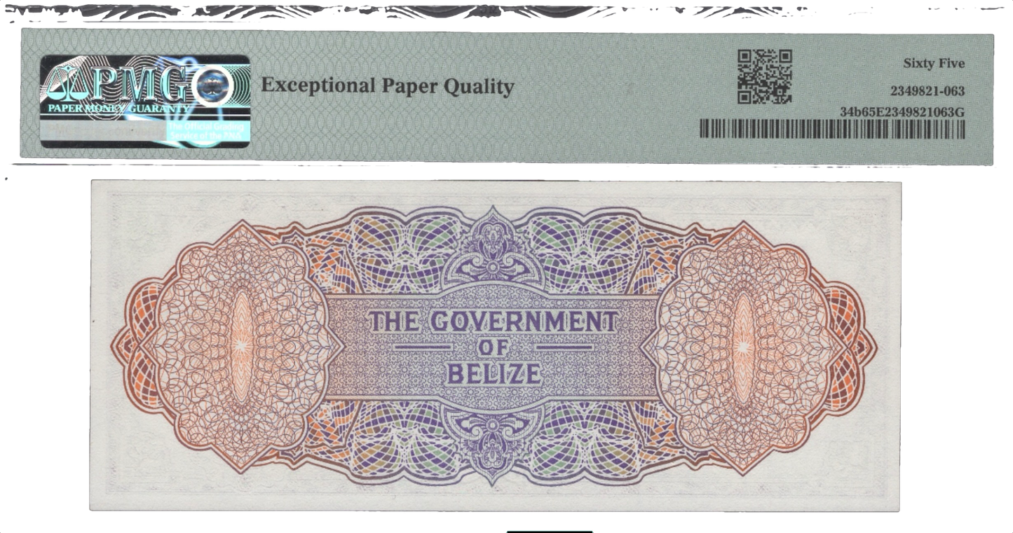 BELIZE P.34b 1975 $2 SUPERB GEM UNC 65EPQ