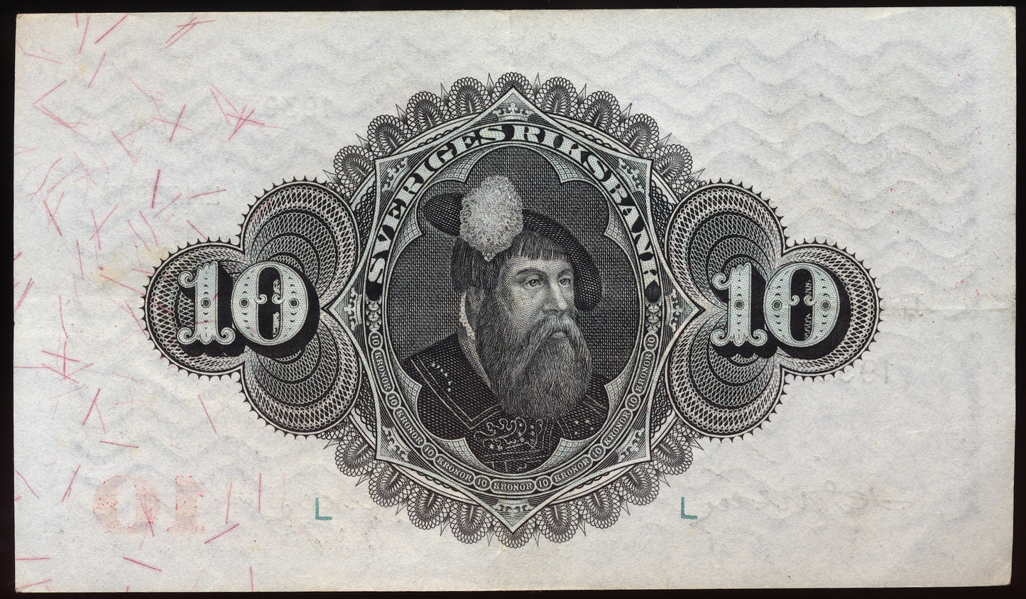 SWEDEN P.34v 1939 10 Kronor EF