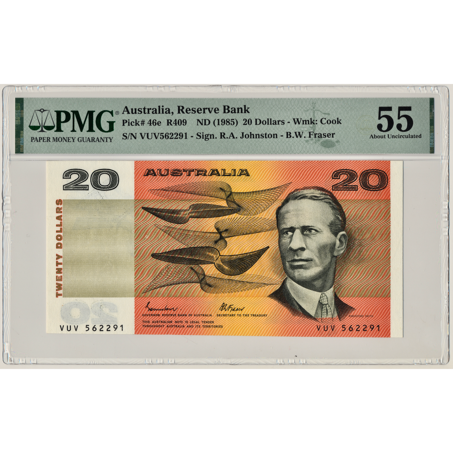 AUSTRALIA P.46e 1985 $20 AUNC 55